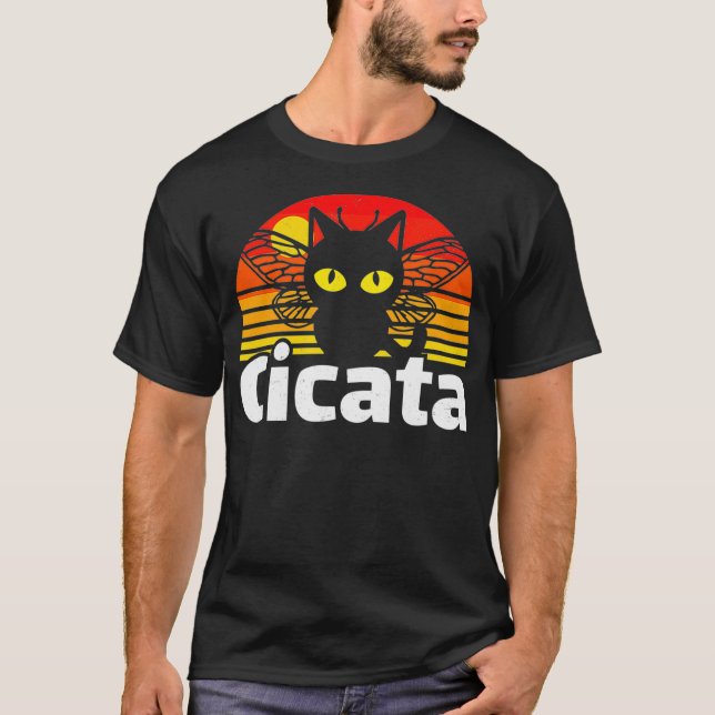 Cicata Brood X Funny Cat Lover Cicada insekt T Shirt (Framsida)
