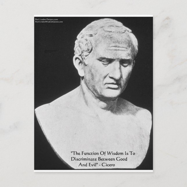 Cicero "Bra & Onde" Wisdom Quote Cards & Gifts Vykort (Framsida)