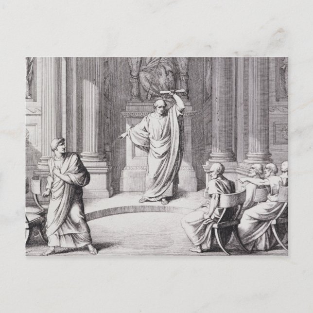 Cicero Denouncing Catiline Vykort (Framsida)