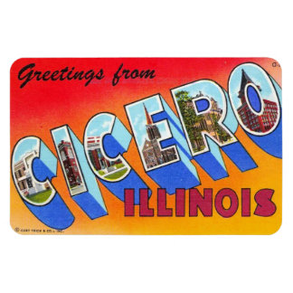 Cicero Illinois IL Large Brev vykort Magnet