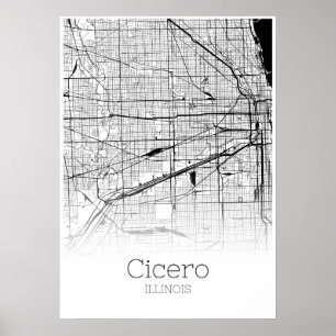 Cicero Karta - Illinois - City Karta Poster