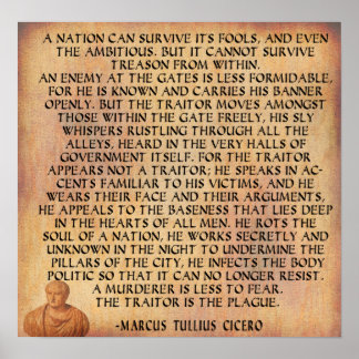 CICERO QUOTE - NATION KAN INTE ÖVERLEVA TREASON POSTER
