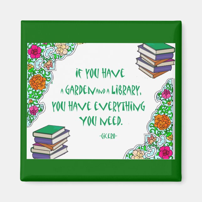 Ciceros citat på bibliotek magnet (Framsidan)