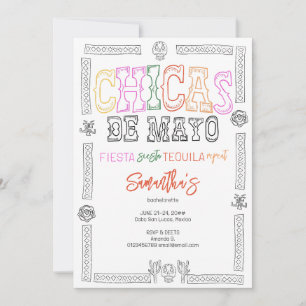 Cichas de Mayo Fiesta Siesta Tequila Bachelorette Inbjudningar