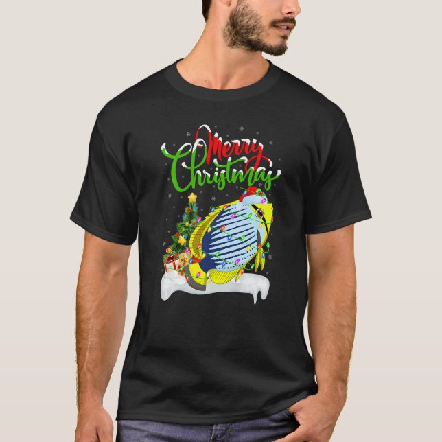 Cichlid Fish  Xmas Decorations Santa Cichlid Chris T Shirt (Framsida)