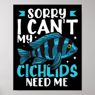 Cichlid fisk Roliga djur Afrikanska akvariet Poster