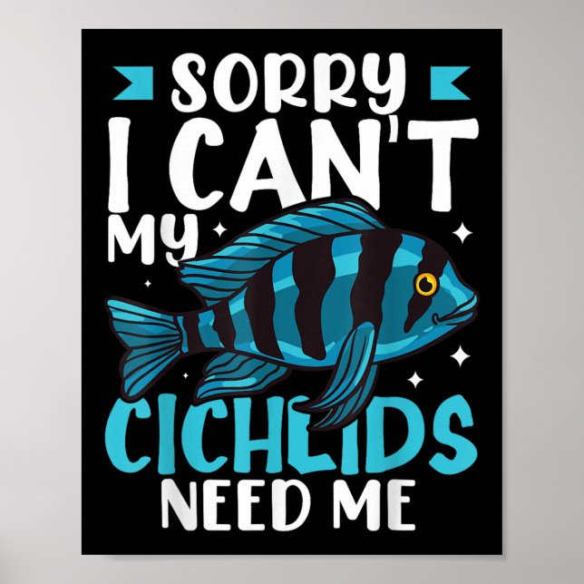 Cichlid fisk Roliga djur Afrikanska akvariet  Poster (Framsidan)