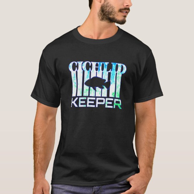 Cichlid Keeper som kastar Aquarium Cichlid Fish Br T Shirt (Framsida)