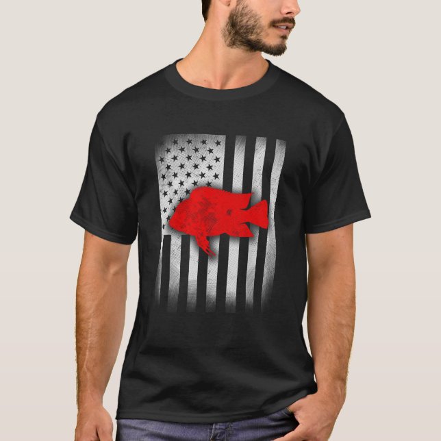 cichlid shirt US Flagga T Shirt (Framsida)