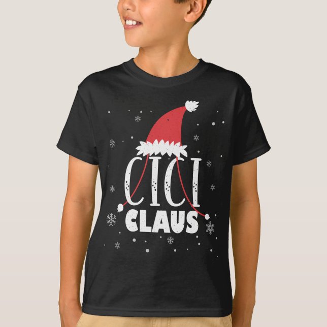 Cici Claus Santa Hat Cute Grandma Cici jul F T Shirt (Framsida)