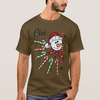 Cici Snögubbe Candy cane, jul, Julafton Funny 418 T Shirt