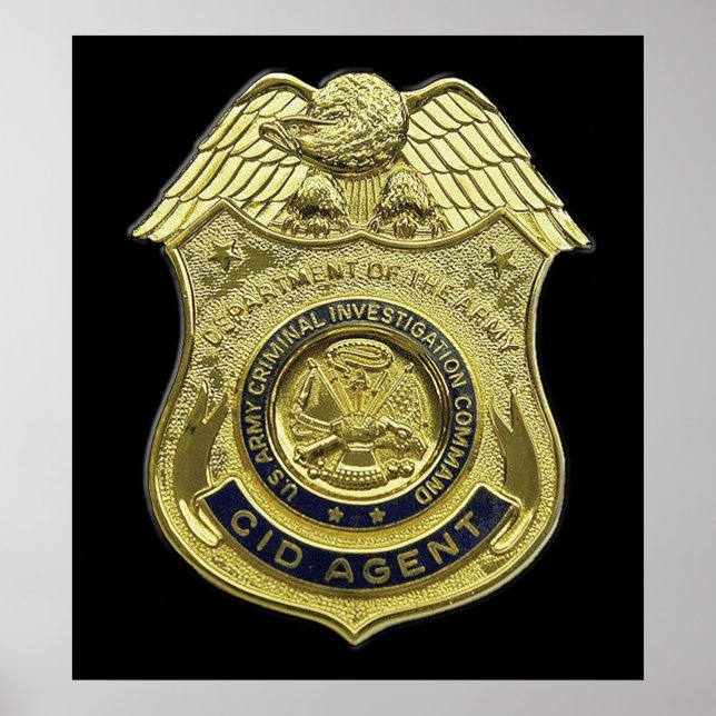CID AGENT BADGE AMERICAN US Army Inve Criminal Inv Poster (Framsidan)