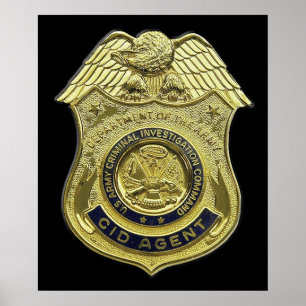 CID AGENT BADGE AMERICAN US Army Inve Criminal Inv Poster