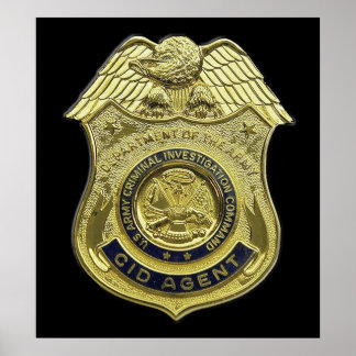 CID AGENT BADGE AMERICAN, USA:S armé Poster