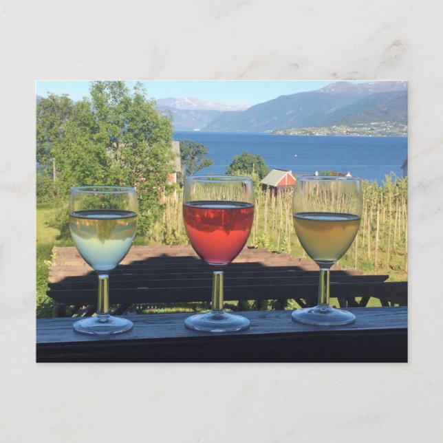 Cider Cheers from Balestrand, Norway Greeting Card Vykort (Framsida)