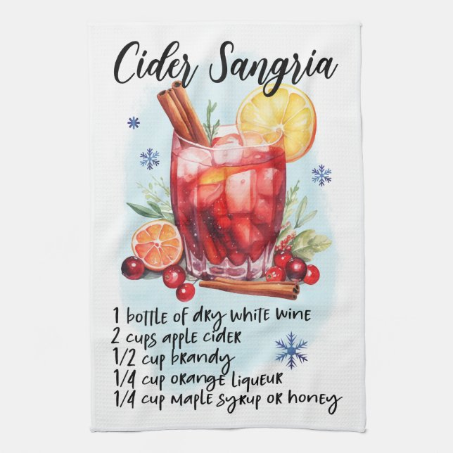 Cider Sangria Recept Kökshandduk (Vertikal)