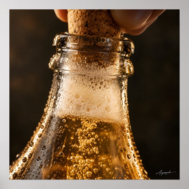 Ciderflaskebubblor Makrofotografi Poster (Framsidan)