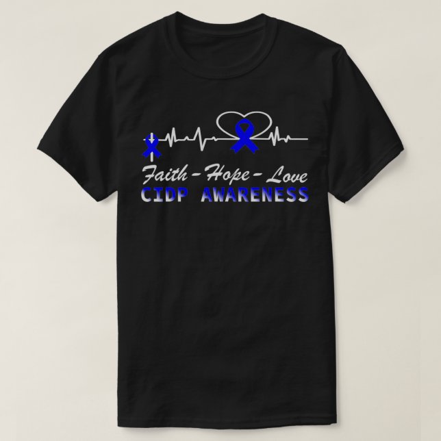 CIDP-medvetande Heartslag Christian Kor Support B T Shirt (Design framsida)