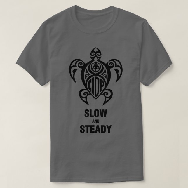 CIDP Turtle Black Slow Steady T Shirt (Design framsida)