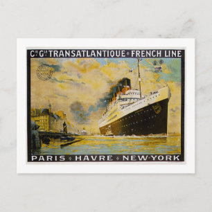 Cie. Gle. Transatlantique Cruise Vintage resor Vykort