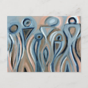 Ciel Blue Modern Abstrakt Art-vykort Vykort