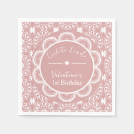 Cielito Lindo 1-årsdag Rosa Pappersservett