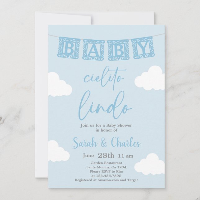 Cielito Lindo Baby Shower Boy-inbjudan Inbjudningar (Framsida)