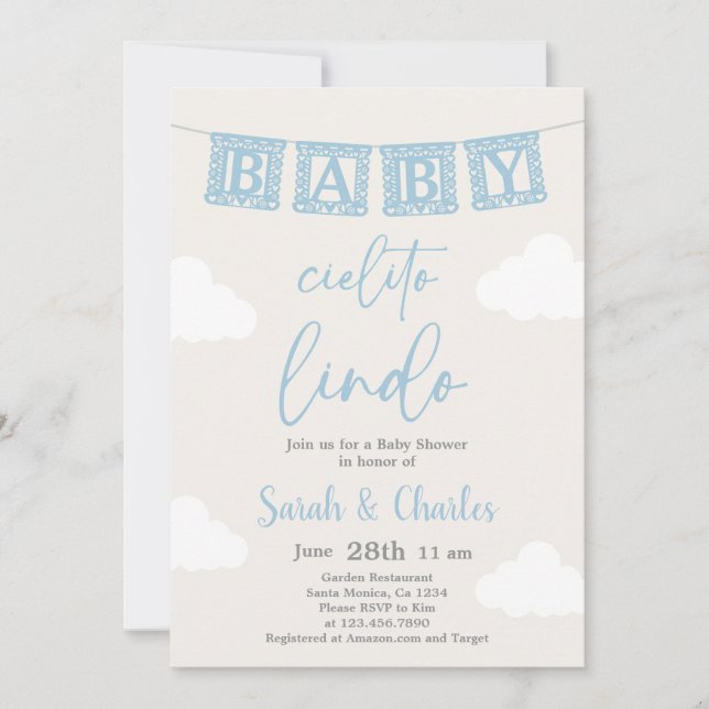 Cielito Lindo Baby Shower Boy-inbjudan Inbjudningar (Framsida)