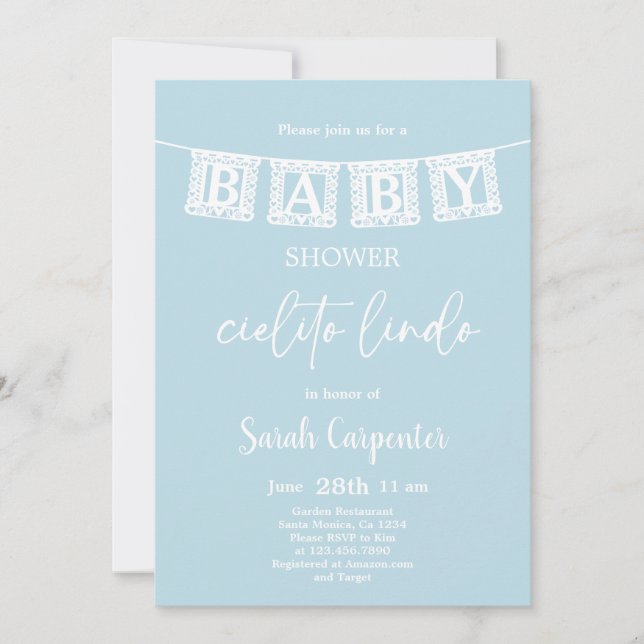 Cielito Lindo Baby Shower Boy-inbjudan Inbjudningar (Framsida)