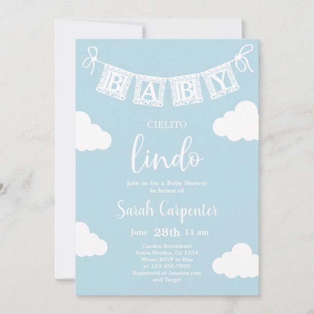 Cielito Lindo Baby Shower Boy Inbjudningar (Framsida)