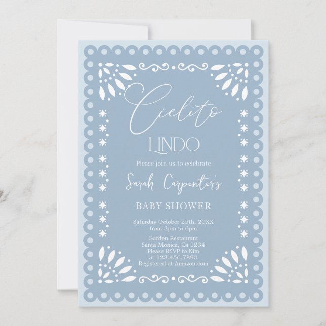 Cielito Lindo Baby Shower Boy Inbjudningar (Framsida)