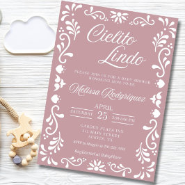 Cielito Lindo Baby Shower-inbjudan, dammig Rosa Inbjudningar