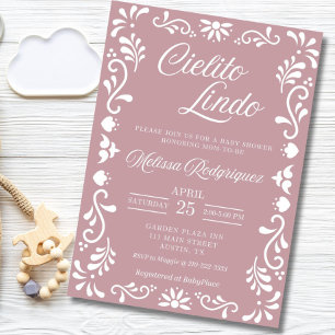 Cielito Lindo Baby Shower-inbjudan, dammig Rosa Inbjudningar