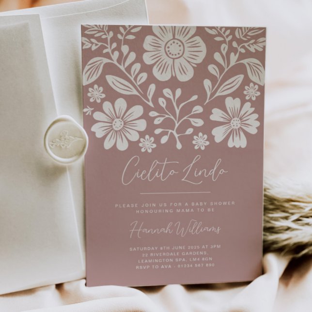 Cielito Lindo Baby Shower-inbjudan för Rosa Inbjudningar (Skapare uppladdad)