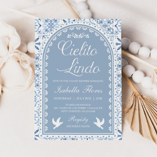 CIELITO LINDO Baby Shower Inbjudan, Papel Picado Inbjudningar