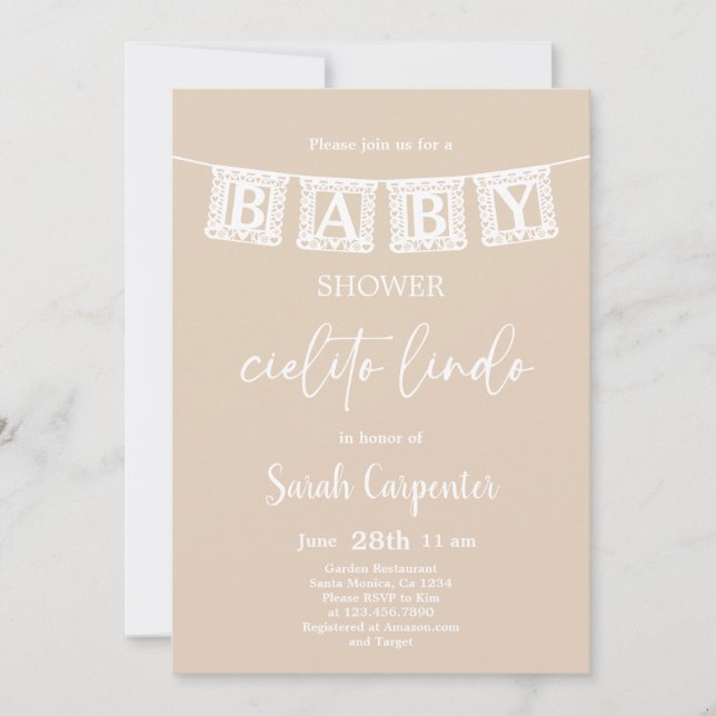 Cielito Lindo Baby Shower Inbjudningar (Framsida)