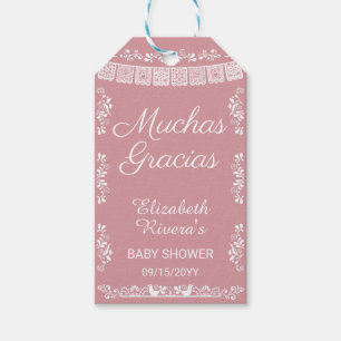 Cielito Lindo Baby Shower Många Tack Presentetikett