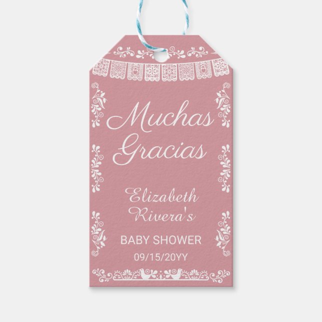 Cielito Lindo Baby Shower Många Tack Presentetikett (Framsidan)
