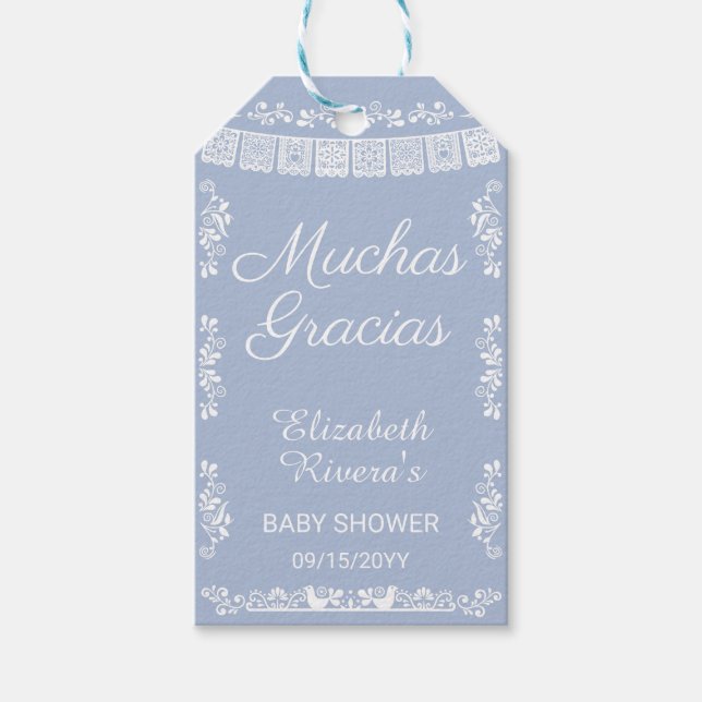 Cielito Lindo Baby Shower Många Tack Presentetikett (Framsidan)