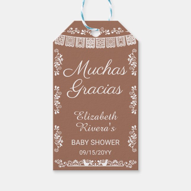Cielito Lindo Baby Shower Muchas Gracias Presentetikett (Framsidan)