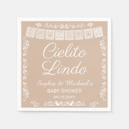 Cielito Lindo Beige Baby Shower Pappersservett