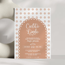 Cielito Lindo Beige Båge Talavera Barnkalas Inbjudningar