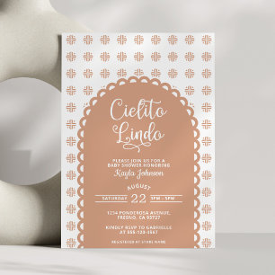 Cielito Lindo Beige Båge Talavera Barnkalas Inbjudningar