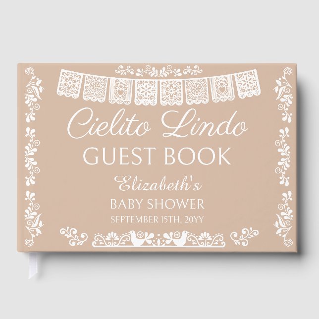 Cielito Lindo Beige Bebis-fest Gästböcker (Framsida)