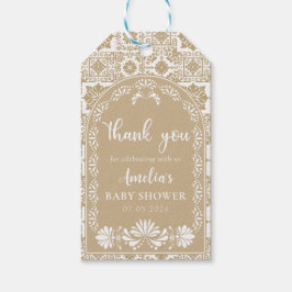 Cielito Lindo Beige Mexican Baby Shower Gift Märkr Presentetikett