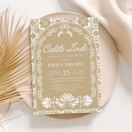 Cielito lindo beige Mexikanska babyduschinbjudan Inbjudningar