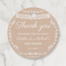 Cielito Lindo Beige Papel Picado Baby Shower