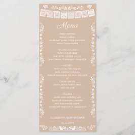 Cielito Lindo Beige Papel Picado Baby Shower Meny