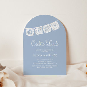 Cielito Lindo Blue Arch Papel Picado Baby Shower Inbjudningar