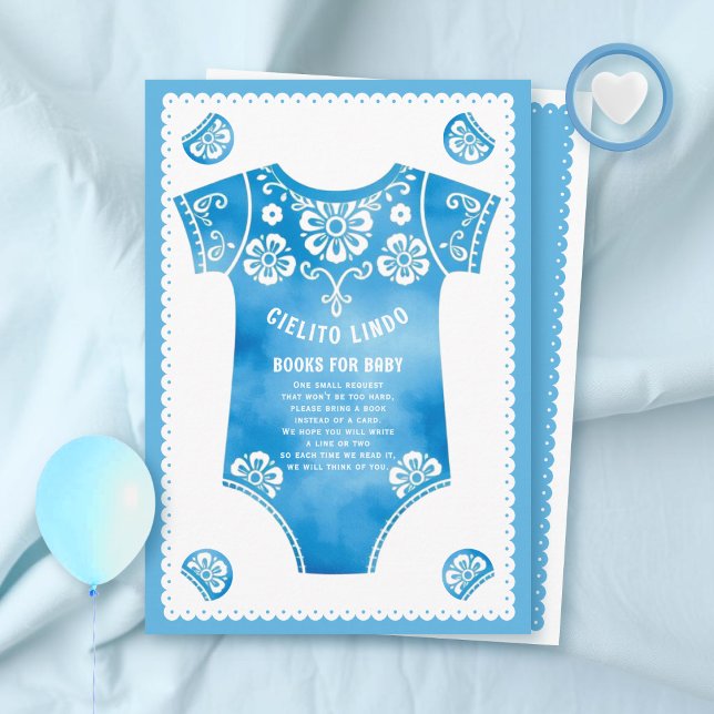 Cielito Lindo Blue Baby dusch Bokar för Baby Tilläggskort (Skapare uppladdad)